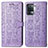 Leather Case Stands Fashionable Pattern Flip Cover Holder S03D for Oppo A94 4G Purple