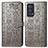 Leather Case Stands Fashionable Pattern Flip Cover Holder S03D for Oppo Reno6 Pro+ Plus 5G Gray