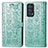 Leather Case Stands Fashionable Pattern Flip Cover Holder S03D for Oppo Reno6 Pro+ Plus 5G Green