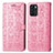 Leather Case Stands Fashionable Pattern Flip Cover Holder S03D for Oppo Reno6 Z 5G Pink