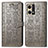 Leather Case Stands Fashionable Pattern Flip Cover Holder S03D for Oppo Reno7 4G Gray