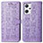 Leather Case Stands Fashionable Pattern Flip Cover Holder S03D for Oppo Reno7 A Purple