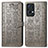 Leather Case Stands Fashionable Pattern Flip Cover Holder S03D for Oppo Reno7 Pro 5G Gray