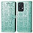 Leather Case Stands Fashionable Pattern Flip Cover Holder S03D for Oppo Reno7 Pro 5G Green