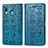 Leather Case Stands Fashionable Pattern Flip Cover Holder S03D for Samsung Galaxy A30 Blue