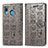 Leather Case Stands Fashionable Pattern Flip Cover Holder S03D for Samsung Galaxy A30 Gray