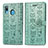 Leather Case Stands Fashionable Pattern Flip Cover Holder S03D for Samsung Galaxy A30 Green