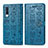 Leather Case Stands Fashionable Pattern Flip Cover Holder S03D for Samsung Galaxy A30S Blue