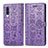 Leather Case Stands Fashionable Pattern Flip Cover Holder S03D for Samsung Galaxy A30S Purple