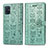 Leather Case Stands Fashionable Pattern Flip Cover Holder S03D for Samsung Galaxy A51 4G Green