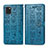 Leather Case Stands Fashionable Pattern Flip Cover Holder S03D for Samsung Galaxy A81 Blue