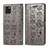 Leather Case Stands Fashionable Pattern Flip Cover Holder S03D for Samsung Galaxy A81 Gray