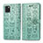 Leather Case Stands Fashionable Pattern Flip Cover Holder S03D for Samsung Galaxy A81 Green