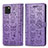 Leather Case Stands Fashionable Pattern Flip Cover Holder S03D for Samsung Galaxy A81 Purple