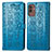 Leather Case Stands Fashionable Pattern Flip Cover Holder S03D for Samsung Galaxy M13 5G Blue