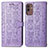 Leather Case Stands Fashionable Pattern Flip Cover Holder S03D for Samsung Galaxy M13 5G Purple