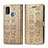 Leather Case Stands Fashionable Pattern Flip Cover Holder S03D for Samsung Galaxy M21