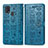 Leather Case Stands Fashionable Pattern Flip Cover Holder S03D for Samsung Galaxy M31 Blue