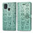 Leather Case Stands Fashionable Pattern Flip Cover Holder S03D for Samsung Galaxy M31 Green