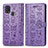 Leather Case Stands Fashionable Pattern Flip Cover Holder S03D for Samsung Galaxy M31 Prime Edition Purple