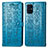 Leather Case Stands Fashionable Pattern Flip Cover Holder S03D for Samsung Galaxy M31s Blue