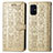 Leather Case Stands Fashionable Pattern Flip Cover Holder S03D for Samsung Galaxy M31s Gold