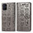 Leather Case Stands Fashionable Pattern Flip Cover Holder S03D for Samsung Galaxy M51 Gray