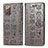 Leather Case Stands Fashionable Pattern Flip Cover Holder S03D for Samsung Galaxy Note 20 5G Gray