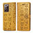 Leather Case Stands Fashionable Pattern Flip Cover Holder S03D for Samsung Galaxy Note 20 Ultra 5G Yellow