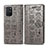 Leather Case Stands Fashionable Pattern Flip Cover Holder S03D for Samsung Galaxy S10 Lite Gray