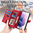 Leather Case Stands Fashionable Pattern Flip Cover Holder S03D for Samsung Galaxy S21 Plus 5G