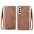 Leather Case Stands Fashionable Pattern Flip Cover Holder S03D for Samsung Galaxy S21 Plus 5G