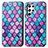 Leather Case Stands Fashionable Pattern Flip Cover Holder S03D for Samsung Galaxy S21 Ultra 5G