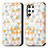 Leather Case Stands Fashionable Pattern Flip Cover Holder S03D for Samsung Galaxy S21 Ultra 5G