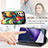 Leather Case Stands Fashionable Pattern Flip Cover Holder S03D for Samsung Galaxy S22 Ultra 5G