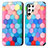 Leather Case Stands Fashionable Pattern Flip Cover Holder S03D for Samsung Galaxy S23 Ultra 5G Blue