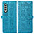 Leather Case Stands Fashionable Pattern Flip Cover Holder S03D for Samsung Galaxy Z Fold4 5G Blue