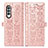 Leather Case Stands Fashionable Pattern Flip Cover Holder S03D for Samsung Galaxy Z Fold4 5G Pink