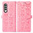 Leather Case Stands Fashionable Pattern Flip Cover Holder S03D for Samsung Galaxy Z Fold4 5G Rose Gold