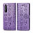 Leather Case Stands Fashionable Pattern Flip Cover Holder S03D for Sony Xperia 1 II Purple