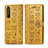 Leather Case Stands Fashionable Pattern Flip Cover Holder S03D for Sony Xperia 1 II Yellow