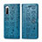 Leather Case Stands Fashionable Pattern Flip Cover Holder S03D for Sony Xperia 10 II Blue