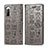 Leather Case Stands Fashionable Pattern Flip Cover Holder S03D for Sony Xperia 10 II Gray