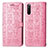 Leather Case Stands Fashionable Pattern Flip Cover Holder S03D for Sony Xperia 10 III Pink
