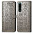 Leather Case Stands Fashionable Pattern Flip Cover Holder S03D for Sony Xperia 5 III Gray