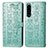 Leather Case Stands Fashionable Pattern Flip Cover Holder S03D for Sony Xperia 5 III Green