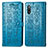 Leather Case Stands Fashionable Pattern Flip Cover Holder S03D for Sony Xperia Ace II Blue
