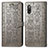 Leather Case Stands Fashionable Pattern Flip Cover Holder S03D for Sony Xperia Ace II Gray