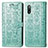 Leather Case Stands Fashionable Pattern Flip Cover Holder S03D for Sony Xperia Ace II Green