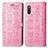 Leather Case Stands Fashionable Pattern Flip Cover Holder S03D for Sony Xperia Ace II Pink